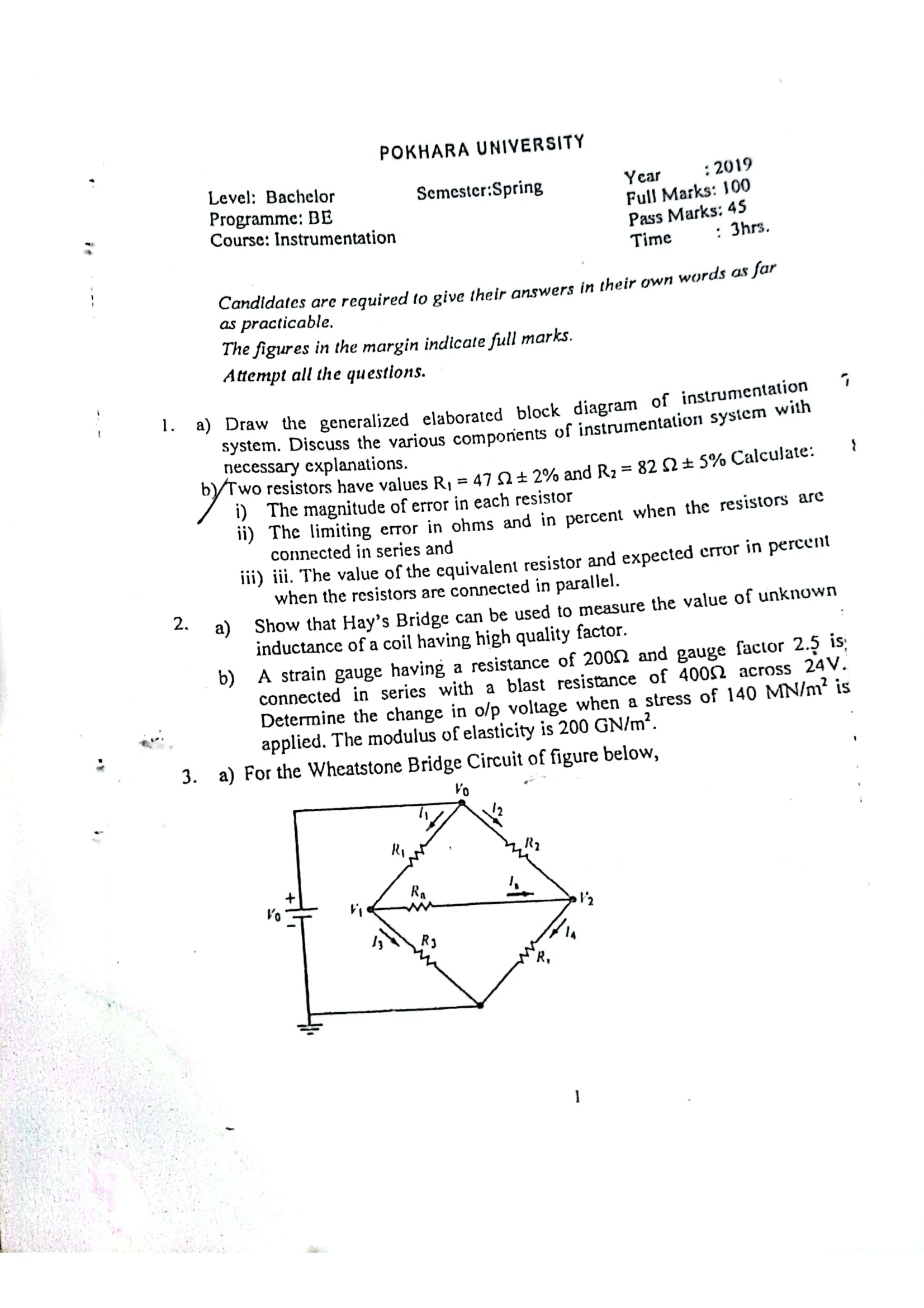 Sets Questions Instruments Instrumentation Questions | Notestation